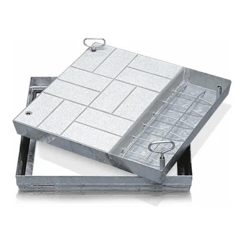 ZARGES Schachtabdeckung V2A 800 x 800 mm - Einzelteile für Schacht- & Steigleitern, befahrbare Schachtabdeckung mit konischer Profilkonstruktion und geprüfter Belastung von 125 kN, ideal für Innen- und Außenbereiche.