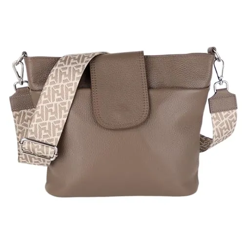 MIRROSI® Umhängetasche Damen - Echtleder, Made in Italy, BOHO Style - Elegante Crossbody Bag aus hochwertigem Echtleder, inklusive zwei verstellbaren Gurten. Viel Stauraum und stilvolles Design für jeden Anlass. Ideal für Reisen oder den Alltag.
