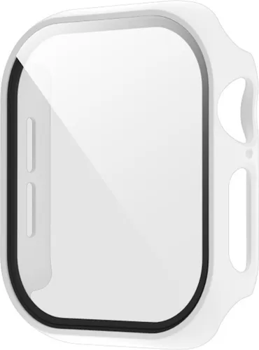 Für Apple Watch Series 10 42mm Kunststoff PC Hülle + H9 Hart Glas Weiß