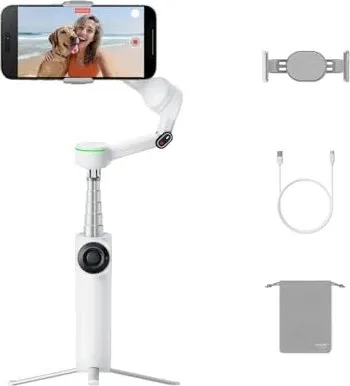 Insta360 Flow 2 Pro Gimbal - 3-Achsen-Stabilisator für Smartphones - Action-Cams und professionelle Videoaufnahmen mit KI-gesteuerter Objektverfolgung für flüssige Ergebnisse. Inklusive magnetischer Halterung und bis zu 10 Stunden Akkulaufzeit.