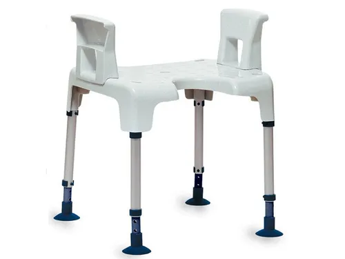 Invacare Aquatec Pico Dusch-Hocker mit Armlehnen - Anzieh- & Pflegehilfen, modularer Duschstuhl, rostfrei, höhenverstellbar und bis 160 kg belastbar für sicheren Komfort im Bad.