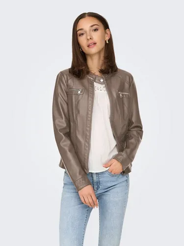 ONLY ONLBANDIT FAUX LEATHER BIKER JACKEN - Funktionsjacke in modischer, kurzer Form aus pflegeleichtem Lederimitat, ideal für trendbewusste Outfits.