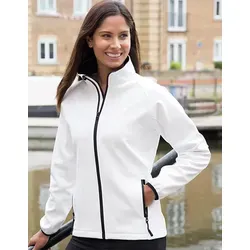 Result Ladies Printable Soft Shell Jacket - Weiß/Schwarz - XXL - Funktionsjacke, ideal zum Bedrucken dank elastikfreier Verarbeitung, mit stylischem Schnitt und praktischen Reißverschlusstaschen.