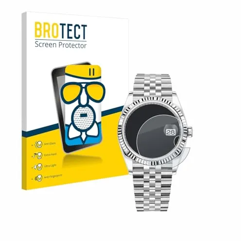 BROTECT Entspiegelungs Schutzglas für Rolex Oyster Perpetual Datejust 36 Schutzfolie Panzer Folie Glas Matt [Extrem Kratzfest 9H, Anti-Reflex]