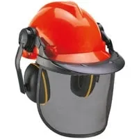 Einhell BG-SH 1 Forstschutzhelm - EN 1731, EN 397, orange/schwarz, sicherer Schutz für Arbeiten im Freien