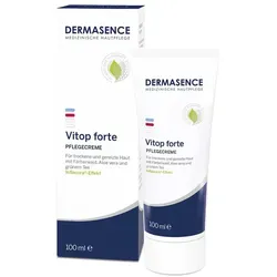 Dermasence Vitop forte Creme - Medizinische Körperpflege für extrem trockene und empfindliche Haut, mit natürlichem Wirkkomplex aus Färberwaid, Aloe Vera und Grünem Tee zur Beruhigung und Reduzierung von Rötungen.