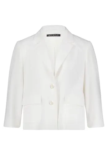 Betty Barclay Damen Blazer-Jacke mit 3/4 Arm 40, Rohweiß - Elegante, taillierte Blazer-Jacke in Rohweiß mit 3/4 Arm. Ideal für feminine Looks und vielseitig kombinierbar. Gesamtlänge: 58 cm.