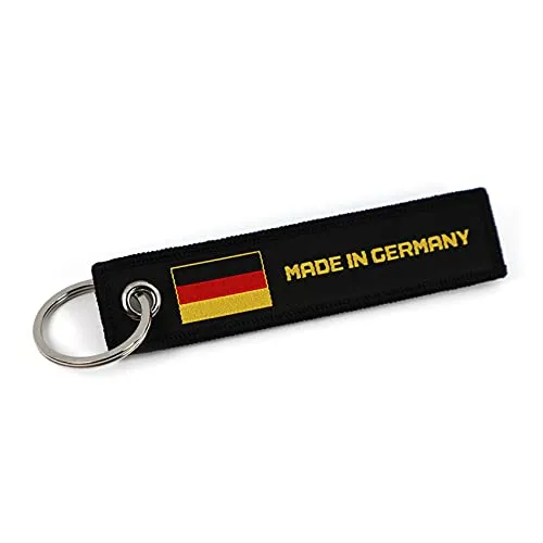VmG-Store MADE IN Jet Tag Schlüsselanhänger 105x25mm Länderfahnen robustes festes Material umkettelt mit stilvollen Länder Fahnen S135 (Germany)