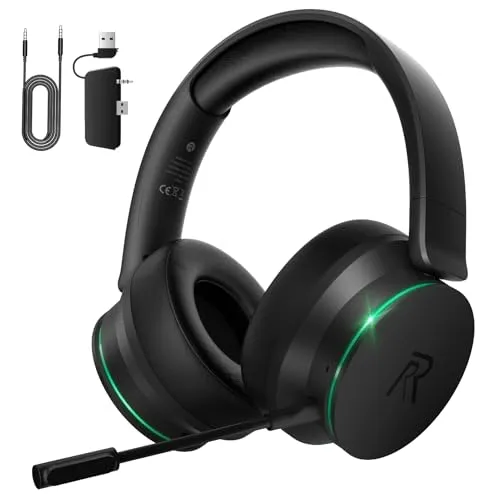 Gvyugke Wireless Gaming Headset für Xbox Series X|S, Xbox One, PS5, PS4, Noise Cancelling Bluetooth 5.3 Kabelloses Gaming Kopfhörer, PC Headset mit Mikrofon
