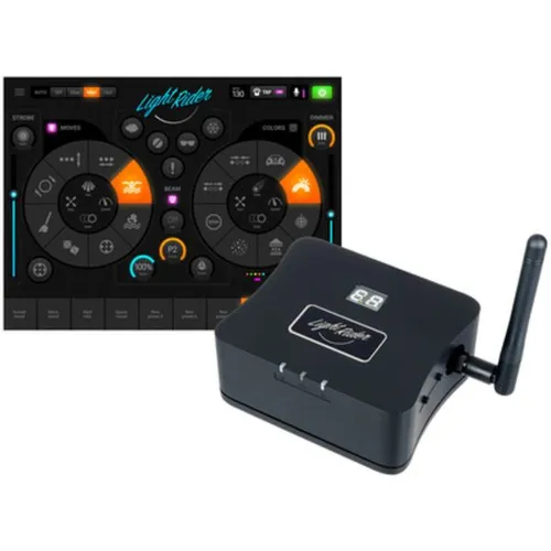 Daslight Light Rider Wifi DMX Interface - Mischpulte: USB/WIFI DMX Interface für tabletbasierte Steuerung mit Light Rider App; 512 Kanäle Live und 128 Kanäle Stand Alone für flexible Lichtsteuerung.