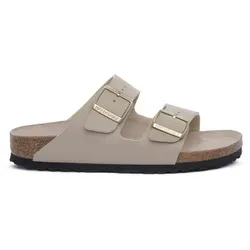 Birkenstock Damen Arizona BF Triples Sandale (Größe 38, beige) - Bequeme Sandale mit anatomischer Fußbettform für optimalen Tragekomfort im Alltag. Ideal für entspannte Sommertage.