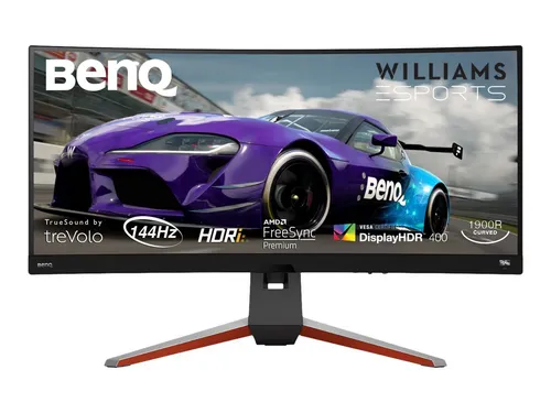 BenQ Mobiuz EX3415R 34 Zoll Ultrawide Gaming Monitor - 21:9 WQHD, 144Hz, 1ms MPRT, HDRi-Technologie und integrierte 2.1-Kanal-Lautsprecher für ein außergewöhnliches Gaming-Erlebnis.