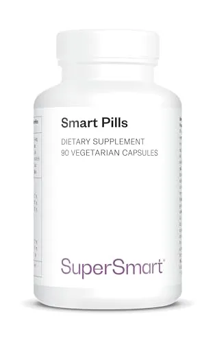 Supersmart Smart Pills - Nootropika mit Bacopa Monnieri & Ginkgo Biloba - Pflanzliches Ergänzungsmittel Ginkgo zur Steigerung der Konzentration und geistigen Leistungsfähigkeit mit 60 vegetarischen Kapseln, nicht GVO.