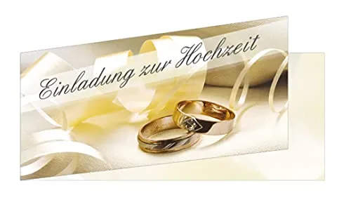 Stück Einladungskarten zur Hochzeit (EKT-105) Format DIN lang Einladungen Ringe Trauung Feier 100