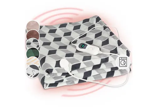 Klarstein XXL Wärmedecke 120W - Wärmepads zur Behandlung von Schmerzen & Fieber, große 200x180 cm Kuscheldecke für zwei Personen, energiesparend mit Abschaltautomatik und waschbar für einfache Pflege.