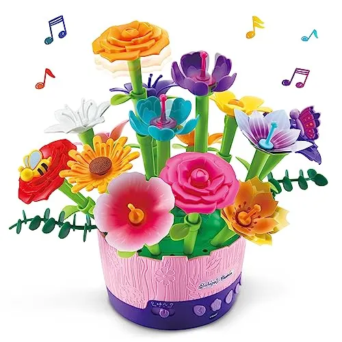 VTech Steckspaß-Blumen – Magischer Blumentopf mit Musik und 100 bunten Teilen - Blumenpressen für Kinder, kreatives Spielzeug mit 20 Melodien und der Möglichkeit, eigene Papierblumen zu gestalten – fördert die Kreativität und Motorik.