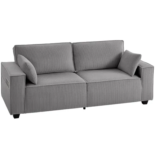 HOMCOM 3-Sitzer Sofa mit Cordbezug - Erleben Sie Komfort pur mit dem HOMCOM 3-Sitzer Sofa. Die Taschenfedern und der dicke Schaumstoff sorgen für optimale Unterstützung, während der stilvolle Cordbezug für eine gemütliche Atmosphäre sorgt. Ideal für entspannte Stunden!