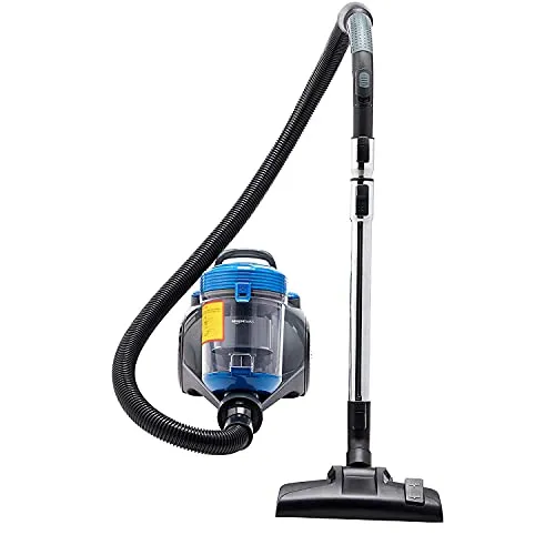 Amazon Basics Zylinder-Staubsauger - Bodenstaubsauger mit HEPA-Filter für saubere Luftabgabe, beutellos und kompakt, ideal für Hart- und Teppichböden, nur 72 dBA Lautstärke.