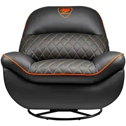 Gaming-Sofa Overlord: Gaming-Stuhl schwarz/orange - Möbel mit Kunstlederbezug, max. Tragfähigkeit von 150 kg und bequemer Sitzhöhe von 51 cm für stundenlangen Spielspaß.