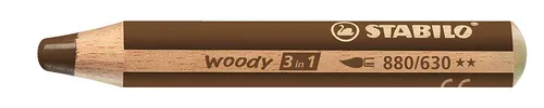 STABILO woody 3 in 1 Buntstift braun - Schreibutensilien: Multitalent mit bruchsicherer Mine, ideal zum Malen auf verschiedenen Oberflächen. Hohe Farbintensität und Deckkraft, perfekt für kreative Projekte!