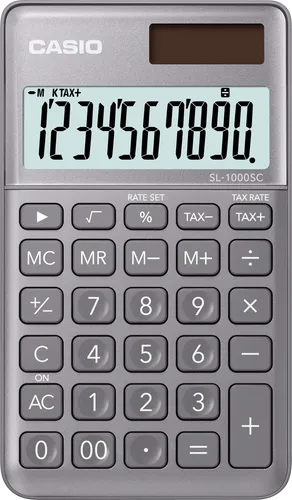 CASIO SL1000SCGY - Casio Taschenrechner, Solar, grau
