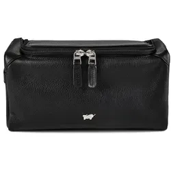 Braun Büffel Kulturbeutel GOLF 3.0 Wash Bag schwarz - Reisetaschen aus 100% glattem, weichem Rindleder mit praktischem umlaufendem Zweiwege-Reißverschluss, ideal für stilvolles Reisen.