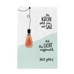 Grafik Werkstatt Geschirrtuch Grafik-Werkstatt Geschirrtuch Trockentuch Küche mit lustigem Spruch, Sprüchetuch