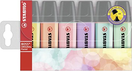Fluoreszenzmarker-Set Stabilo Boss Bunt [5 Stück] - Marker & Künstlerstifte - Hochwertige Pastellfarben für kreative Akzente, ideal für Schule und Büro.