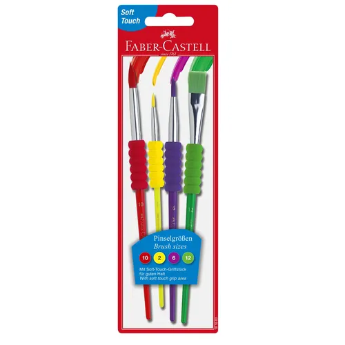 Faber-Castell Pinsel 4er Set mit Softgriffstück BK