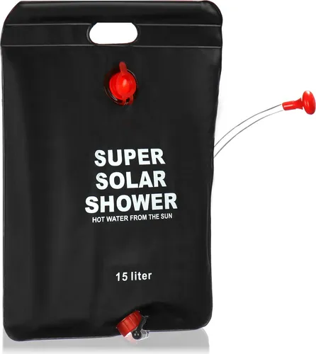 COM-FOUR® Campingdusche - Kompakte Solardusche mit 15 L - Mobile Outdoor-Dusche für Camping, Garten, Strand und Urlaub