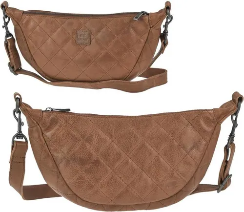 Bear Design Crossbody Bag CALLISTO PELLE - Damen Leder Crossover Tasche in cognac - Umhängetaschen aus hochwertigem, geschmeidigem Leder mit verstellbarem Schultergurt - ideal für Alltag und Freizeit.