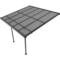 Juskys Terrassendach Borneo 3x3 m - Aluminium Terrassenüberdachung in Anthrazit, robust und modern für perfekten Sonnenschutz