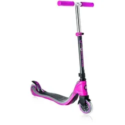 Globber Flow 125 Scooter Rosa - Roller für Kinder ab 6 Jahren, höhenverstellbar und besonders langlebig mit rutschsicherem Deck für sicheren Fahrspaß.
