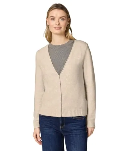 Street One Damen V-Neck Cardigan - Kuscheliger Strickcardigan mit V-Ausschnitt, Knopfleiste und Rippbündchen. Ideal für einen lässigen Look und angenehmen Tragekomfort.