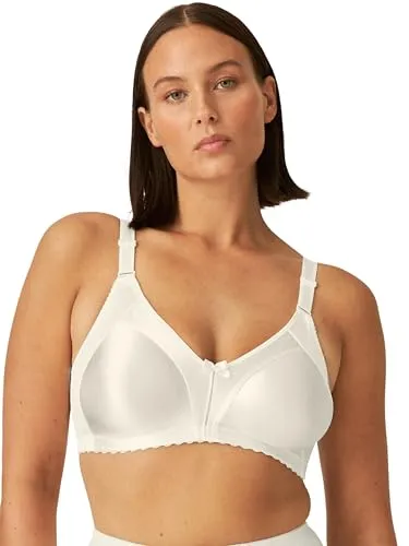 Naturana BH Heritage Minimizer Soft Bra Champagner F 80 - Funktionsunterwäsche mit optisch minimierendem Effekt – verkleinert die Büste um bis zu eine Körbchengröße. Komfortabler BH mit elegantem Satin-Finish und breiten, verstellbaren Trägern für perfekten Halt.