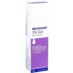 Benzaknen 5% Gel - Arzneimittel zur effektiven Bekämpfung von Akne, Mitessern und unreiner Haut – sichtbare Ergebnisse nach nur 1-2 Wochen dank der antibakteriellen Wirkung von Benzoylperoxid.