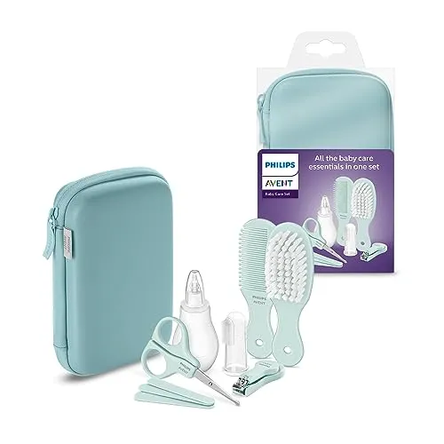 Philips Avent Babypflege-Set – 9-teiliges Starter-Set für die beste Babypflege - Pflegeset für Babys mit 9 essentiellen Zubehörteilen, ideal für die tägliche Pflege und unterwegs. Kompakt und praktisch – das perfekte Geschenk für frischgebackene Eltern.