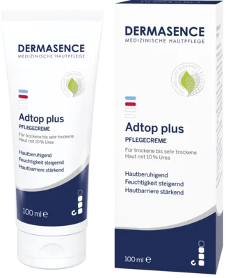 Dermasence Adtop Plus Creme - Ganzkörperpflege für trockene Haut, spendet intensive Feuchtigkeit mit Glycerin und Urea, ideal auch bei Neurodermitis und für empfindliche Haut geeignet.