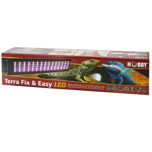 HOBBY Terra Fix & Easy LED - Dimmbare LED Beleuchtung - Tageslicht LED-Beleuchtung 39,5x9x0,5 cm, dimmbar und ideal für Aquarien oder Terrarien, hergestellt in Deutschland.