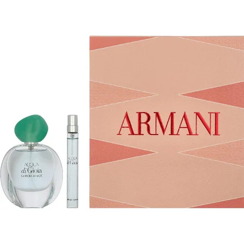 Giorgio Armani Acqua di Gioia Eau de Parfum Set 30 ml + 10 ml - Edler blumig-holziger Duft, inspiriert von der Natur. Dieses Set enthält eine 30-ml-Flasche und ein 10-ml-Reisespray für die elegante Frische unterwegs.