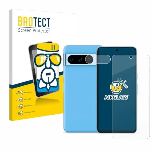 BROTECT Schutzglas für Google Pixel 8 Pro (Display+Kamera) Schutzfolie Panzer Folie Glas[Extrem Kratzfest 9H, Anti-Fingerprint, Ultra-Transparent]