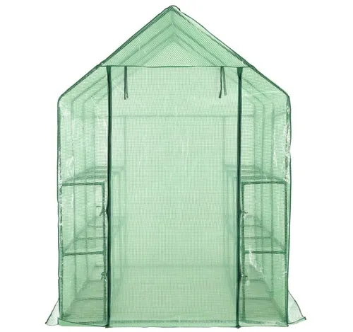 furnicato Gewächshaus Begehbares mit 12 Regalen Stahl 143 x 214 x 196 cm