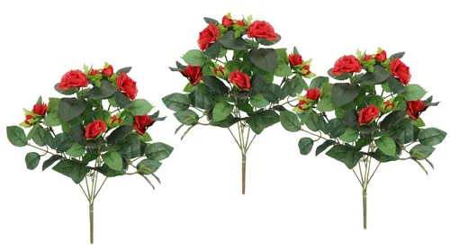 Kunstblume Künstlicher Rosenbusch, I.GE.A., Höhe 34 cm, Kunstrose Blume Strauß Bouquet Rosen Rosenbouquet Wildrose