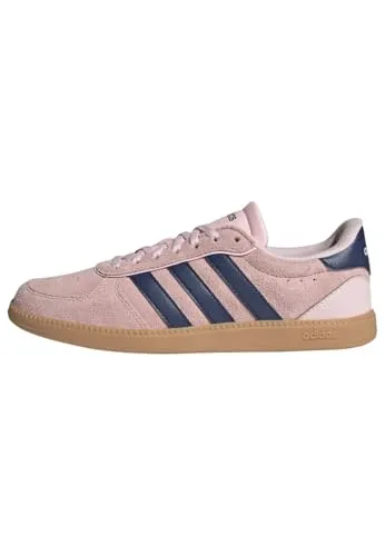 adidas Women's Breaknet Sleek Schuh - Clear Pink/Dark Blue/Gum - Damen-Sneaker mit regulärer Passform, Obermaterial aus Leder und Synthetik, ideal für stylische Alltagslooks und optimalen Komfort.