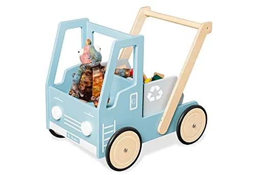 Lauflernwagen 'Kipplaster Fred' von Pinolino – Sicheres Laufen lernen - Lauflernwagen aus Holz mit verstellbarem Bremssystem und gummierten Rädern für optimale Sicherheit. Ideal für Kinder von 1 bis 6 Jahren, fördert kreatives Spielen.