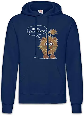 Urban Backwoods Moo I'm A Horse Hoodie Kapuzenpullover Sweatshirt Blau Größe M