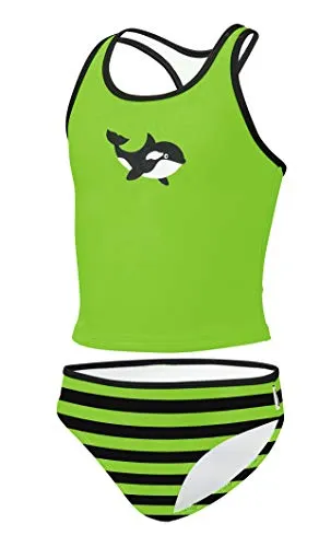 Beco Kinder Bikini-809 Bikinis, Grün/Schwarz, 128