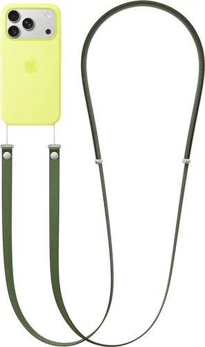 APPLE Crossbody Band Grün - Schlüsselanhänger mit elegantem Design, aus recycelten PET Garnen gefertigt. Ideal für freihändiges Tragen deines iPhones und anpassbare Länge dank flexibler Magnete.