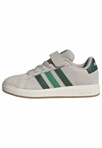 adidas Unisex Kinder Grand Court 00s Schuhe - Stylische Kinder-Sneaker mit regulärer Passform, elastischen Schnürsenkeln und Klettverschluss. Das Obermaterial aus Wildleder und Synthetik sorgt für hohen Tragekomfort.