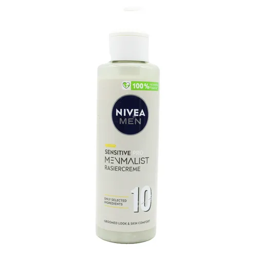 Nivea Men Sensitive Pro Menmalist Rasiercreme 3x 200ml - Rasierschäume & -gele, ideal für sensible Haut mit Skin Comfort für eine sanfte Rasur und dezente Duftnote.